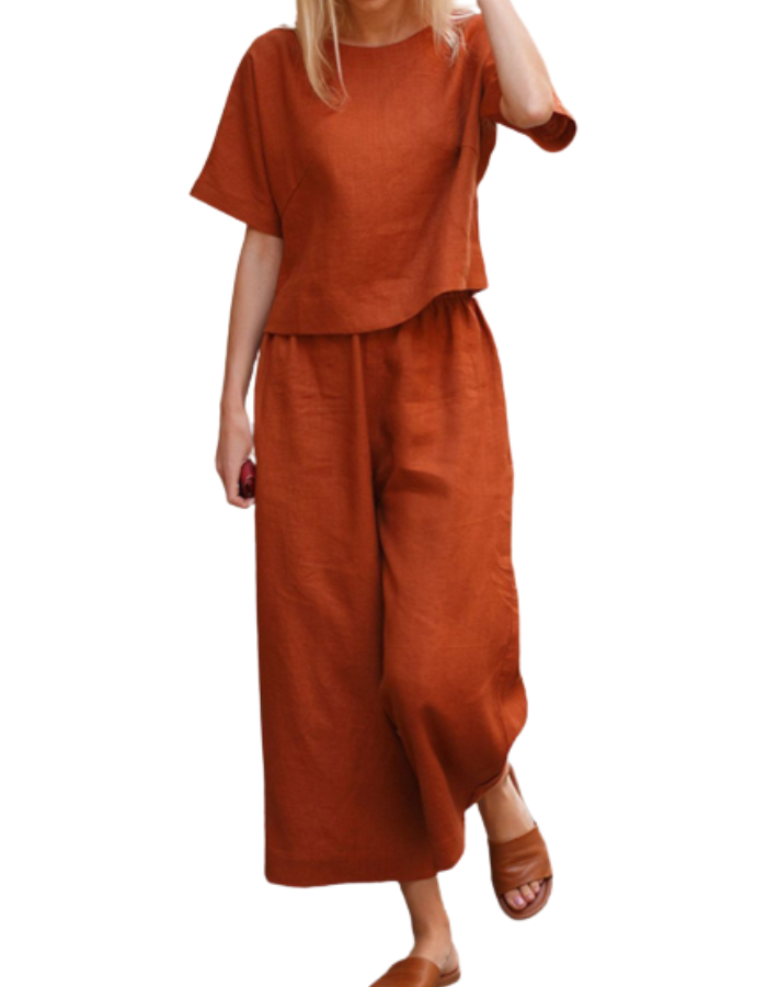 SHOPIQAT Casual Suit Loose Shirt & Trousers Two-Pieces Set - Premium from shopiqat - Just $8.250! Shop now at shopiqat